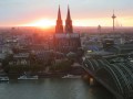 Sunset over Cologne Cathedral. View from KolnSKY