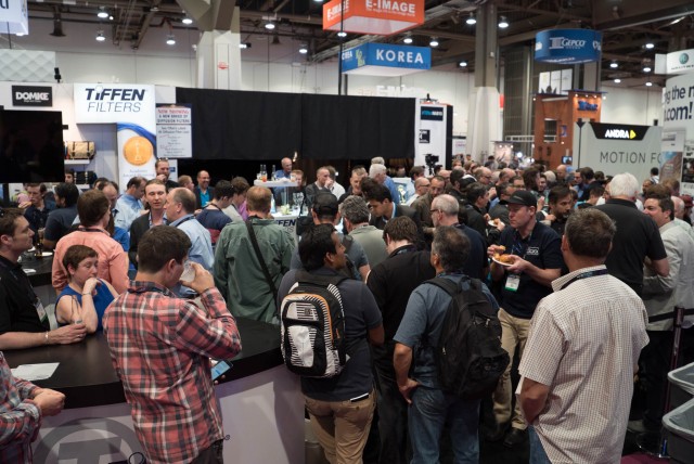 Tiffen celebrating the 40th anniversary of Steadicam at the Tiffen Booth at NAB 2015