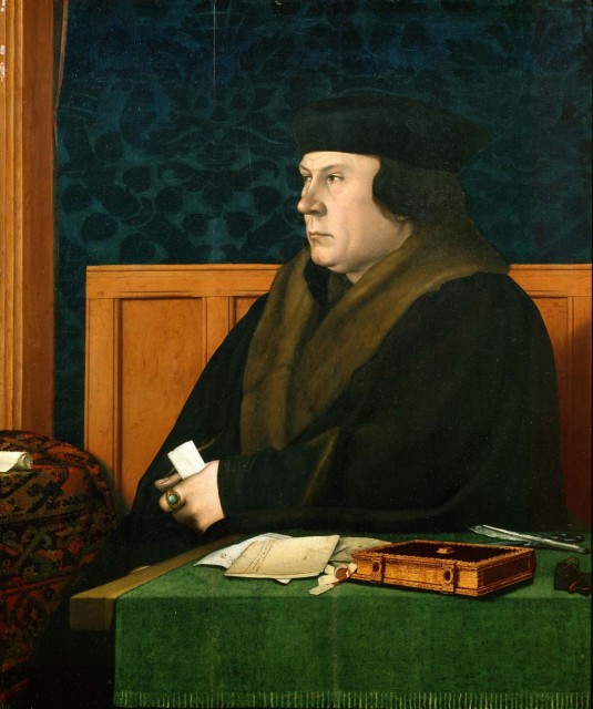Thomas Cromwell, Earl of Essex. By Hans Holbein the Younger. Oil on oak panel. 1532-1533. 78.4 × 64.5 cm. Frick Collection, NY. (other version in the National Portrait Gallery, UK)