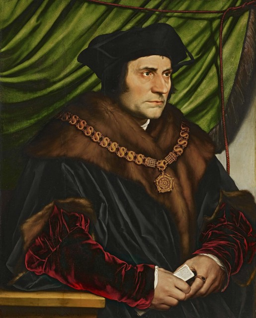 Sir Thomas More. By Hans Holbein the Younger. 1527 Oil on oak. 74.2 × 59 cm (29.2 × 23 in) Frick Collection, New York